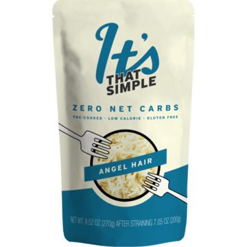 It’s That Simple Angel Hair pouch, zero net carbs